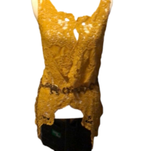 hippy crocheted vest with animal belt one size